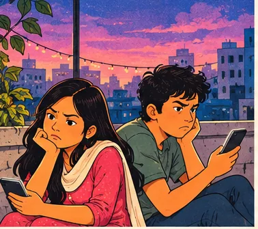 বাংলাদেশের মানুষকে নিয়ে আঁকা রঙিন কার্টুন দৃশ্য